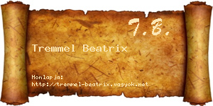 Tremmel Beatrix névjegykártya